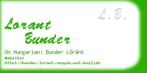 lorant bunder business card