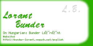 lorant bunder business card